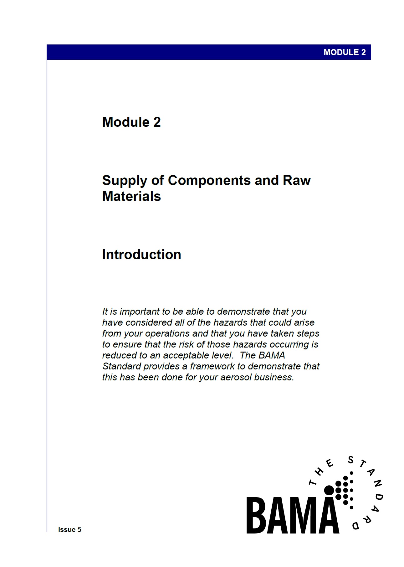 Module 2: Supply of Components and Raw Material